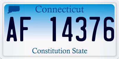 CT license plate AF14376