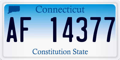 CT license plate AF14377