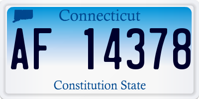 CT license plate AF14378