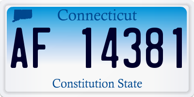 CT license plate AF14381