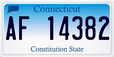 CT license plate AF14382