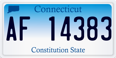 CT license plate AF14383