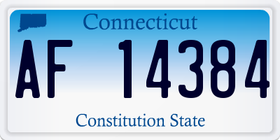CT license plate AF14384