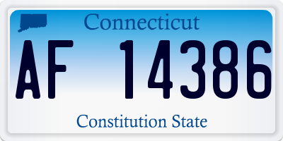 CT license plate AF14386