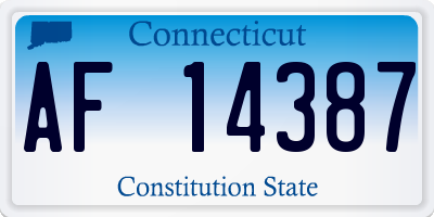 CT license plate AF14387