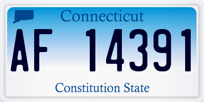 CT license plate AF14391
