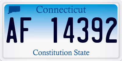 CT license plate AF14392