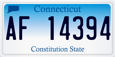 CT license plate AF14394
