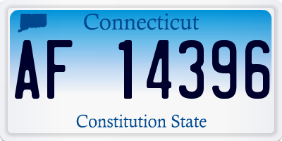 CT license plate AF14396