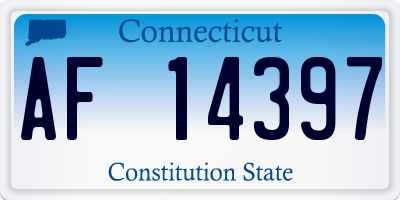 CT license plate AF14397