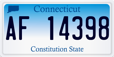 CT license plate AF14398