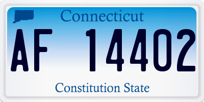 CT license plate AF14402