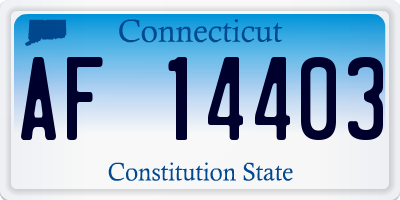 CT license plate AF14403