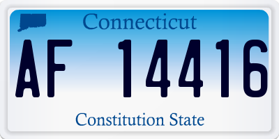 CT license plate AF14416