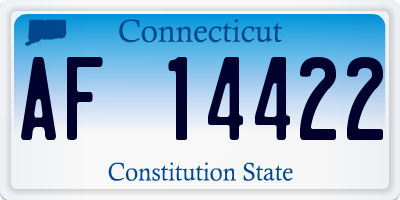 CT license plate AF14422