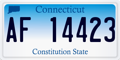 CT license plate AF14423