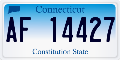 CT license plate AF14427