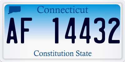 CT license plate AF14432