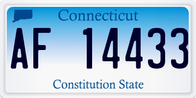 CT license plate AF14433