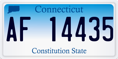 CT license plate AF14435