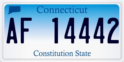 CT license plate AF14442