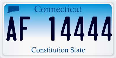 CT license plate AF14444