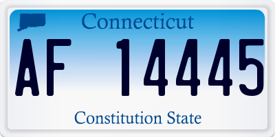 CT license plate AF14445