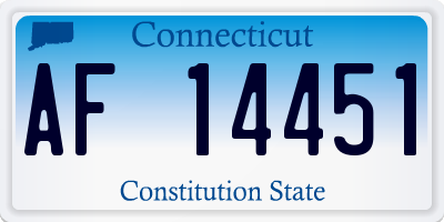 CT license plate AF14451