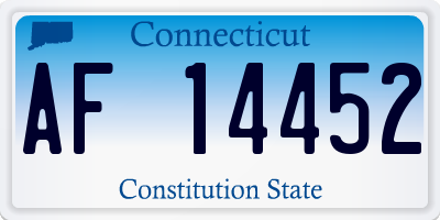 CT license plate AF14452