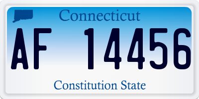 CT license plate AF14456