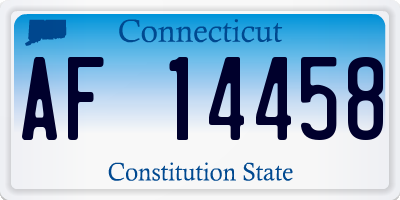 CT license plate AF14458