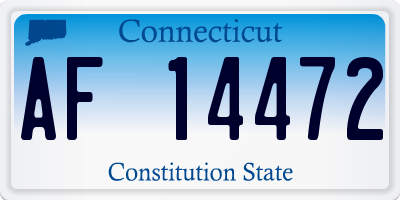 CT license plate AF14472