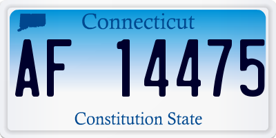 CT license plate AF14475