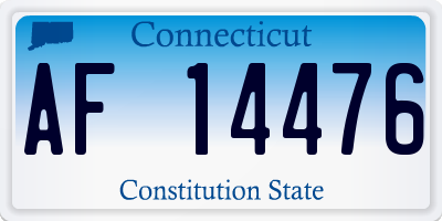 CT license plate AF14476
