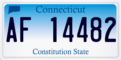 CT license plate AF14482