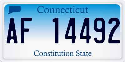 CT license plate AF14492