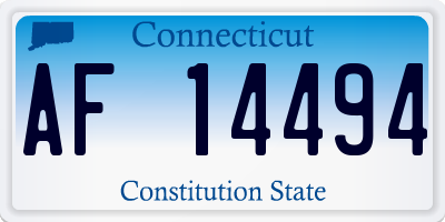 CT license plate AF14494