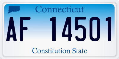 CT license plate AF14501