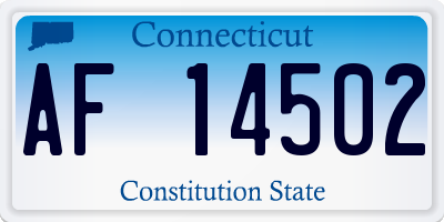 CT license plate AF14502