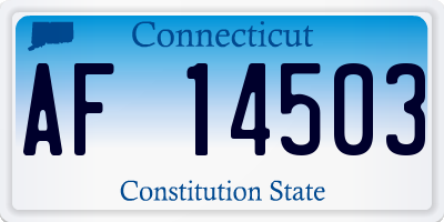 CT license plate AF14503