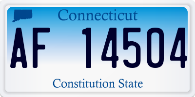 CT license plate AF14504