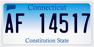 CT license plate AF14517