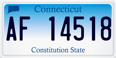 CT license plate AF14518