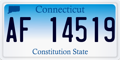 CT license plate AF14519