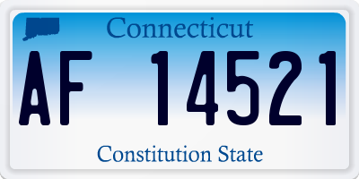 CT license plate AF14521