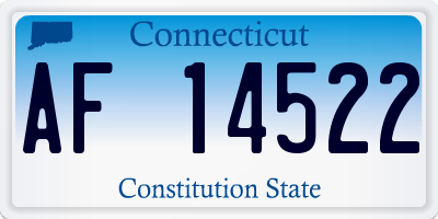 CT license plate AF14522