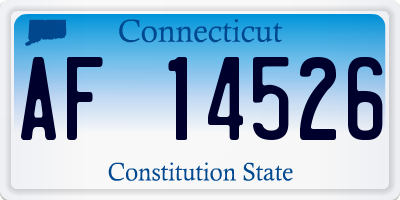 CT license plate AF14526