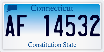CT license plate AF14532
