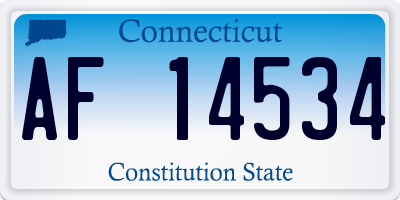 CT license plate AF14534
