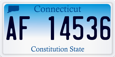 CT license plate AF14536